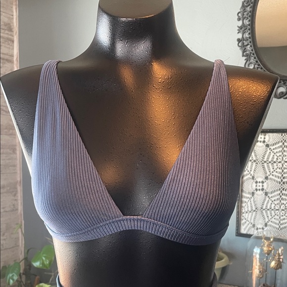 Aerie Deep Blue Ribbed Bikini Set - Picture 2 of 8